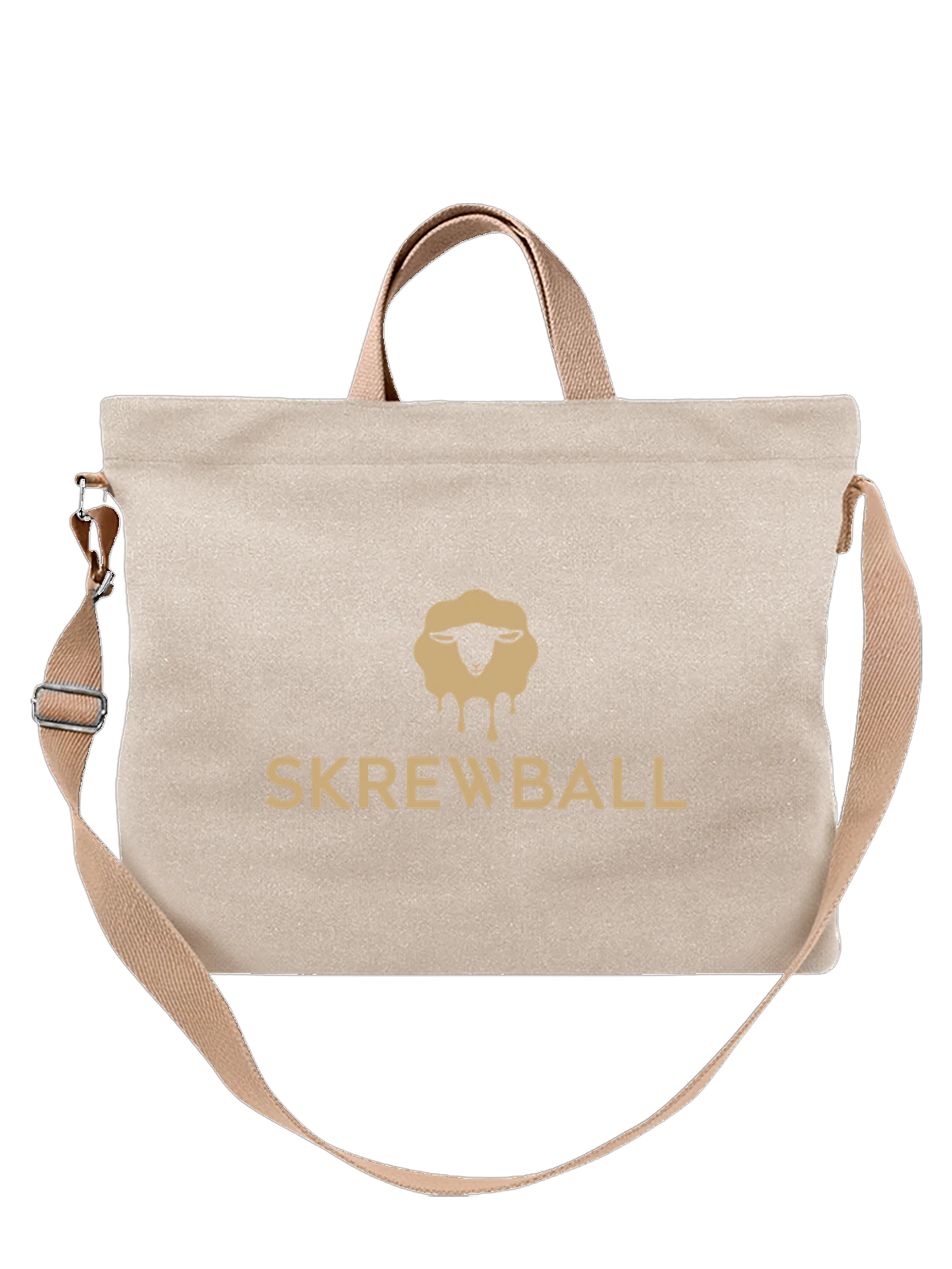 Сумка Skrewball белая с принтом — современная айдентика — Белая, фото 1