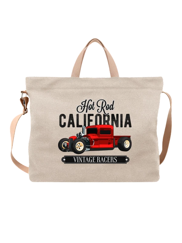 Сумка ретро автомобиль hot rod california — Белая, фото 1