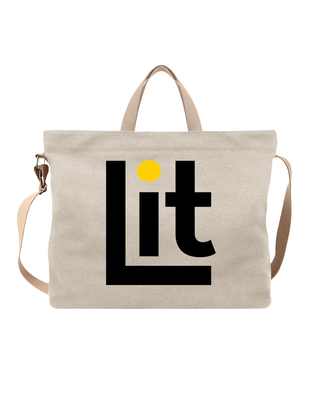 Сумка Lit белая с принтом — лаконичный вордмарк — Белая, фото 1