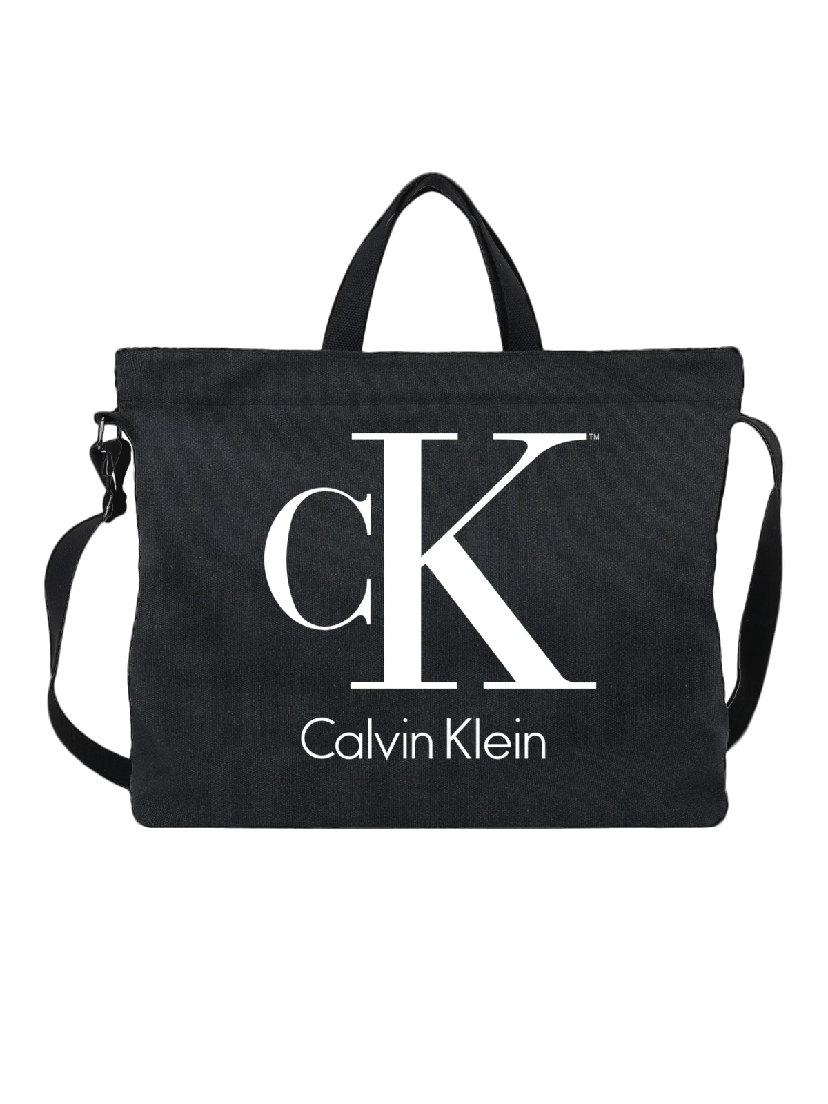 Сумка Calvin Klein чёрная с принтом — монохромный принт — Чёрная, фото 1