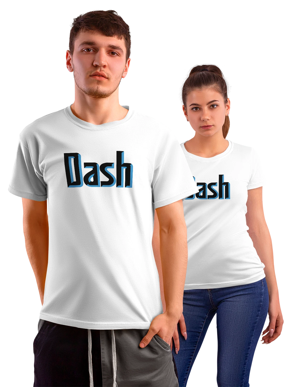 Футболка Dash белая с принтом — современная айдентика — Белая, фото 1