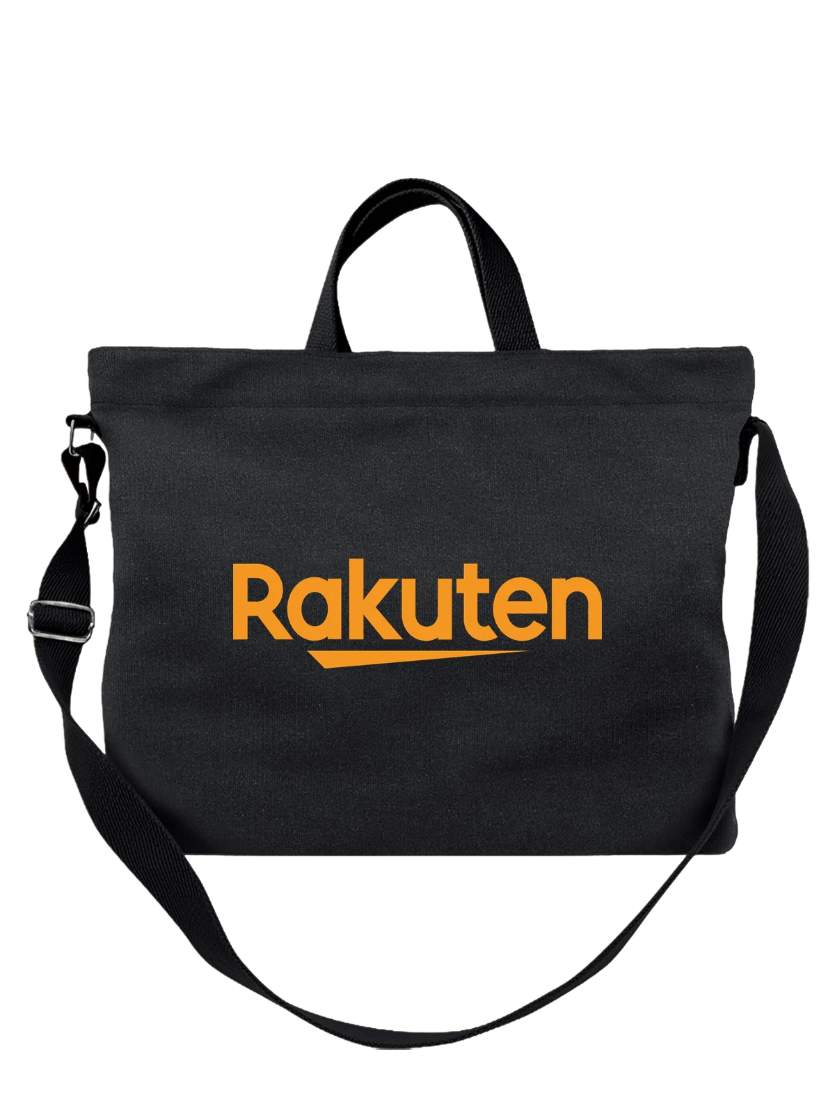 Сумка Rakuten чёрная с принтом — современная айдентика — Чёрная, фото 1