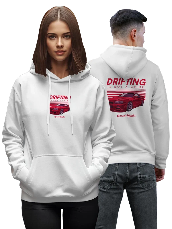 Худи с машиной drift is not a crime — Белая, фото 1