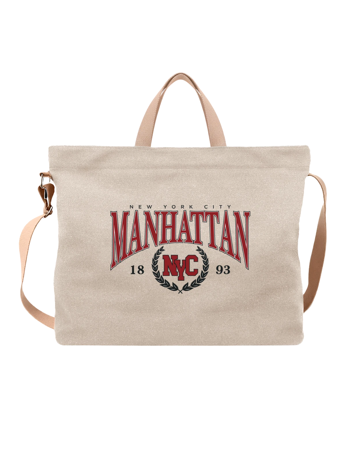 Сумка с надписью Манхэттен Manhattan белая с принтом — подарок с юмором — Белая, фото 1