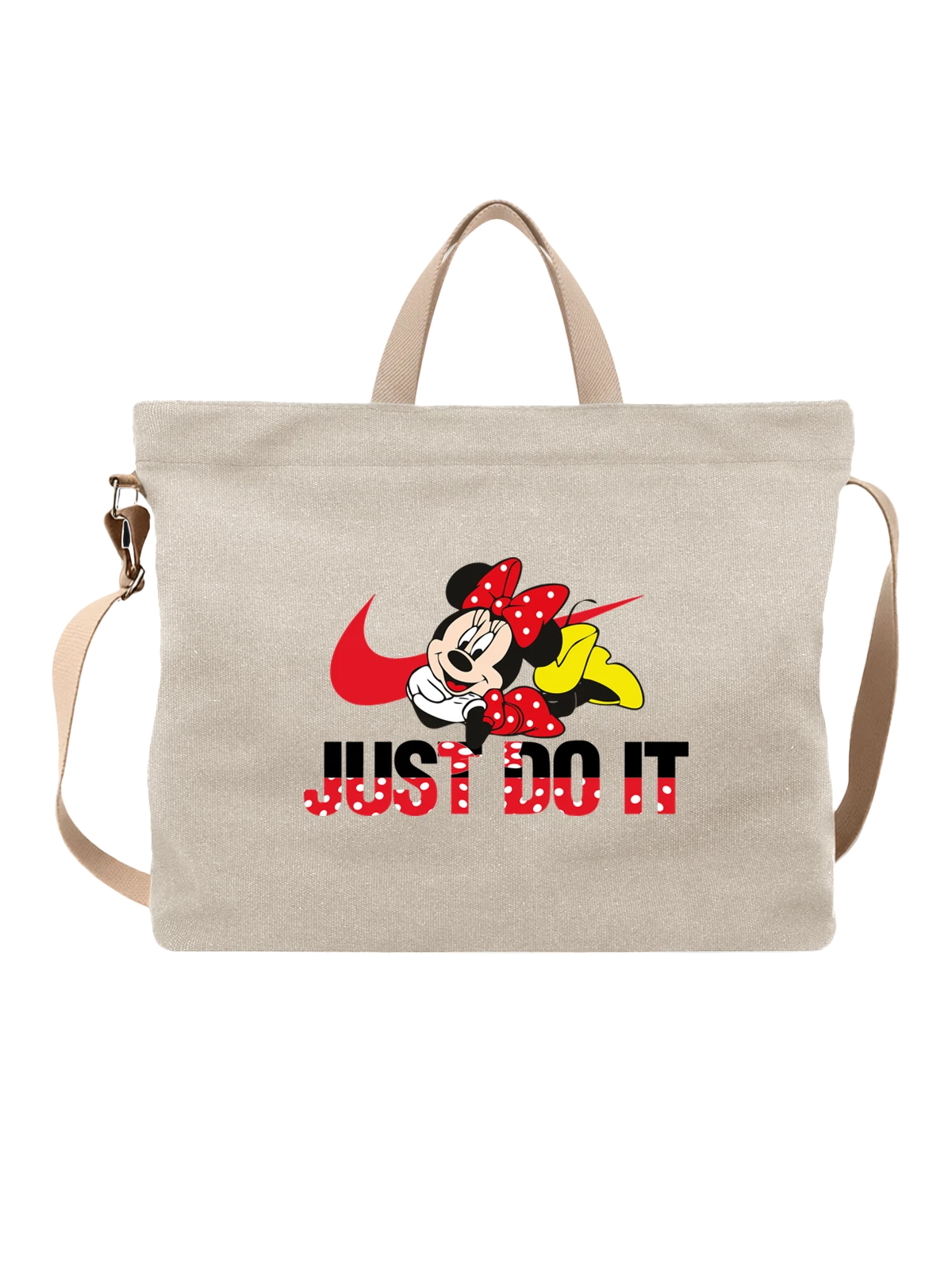 Сумка Disney Минни Маус с красным бантом и жёлтыми белая с принтом — жёлтые туфли — Белая, фото 1