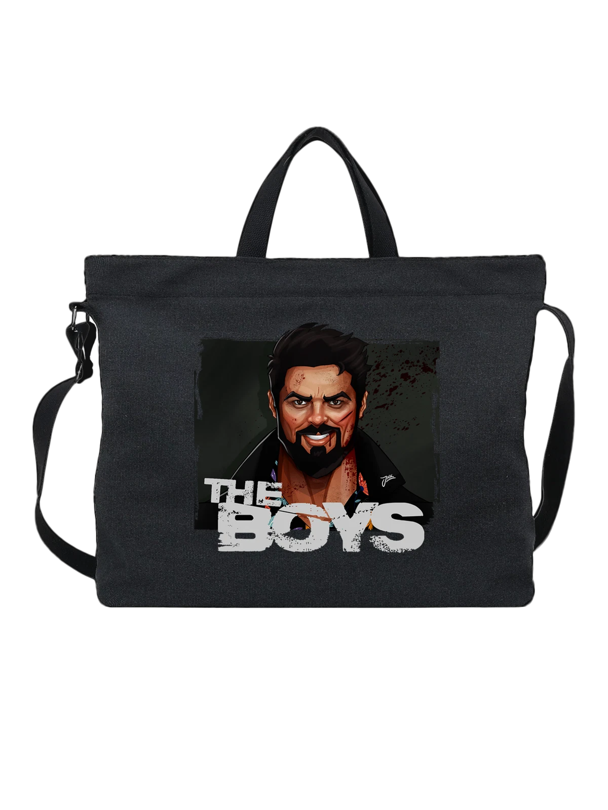 Сумка Пацаны the Boys Билли Бутчер чёрная с принтом — футболка подростку — Чёрная, фото 1