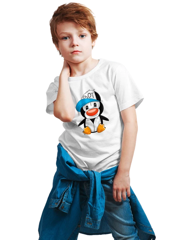 Футболка пингвин boy — Белая, фото 1