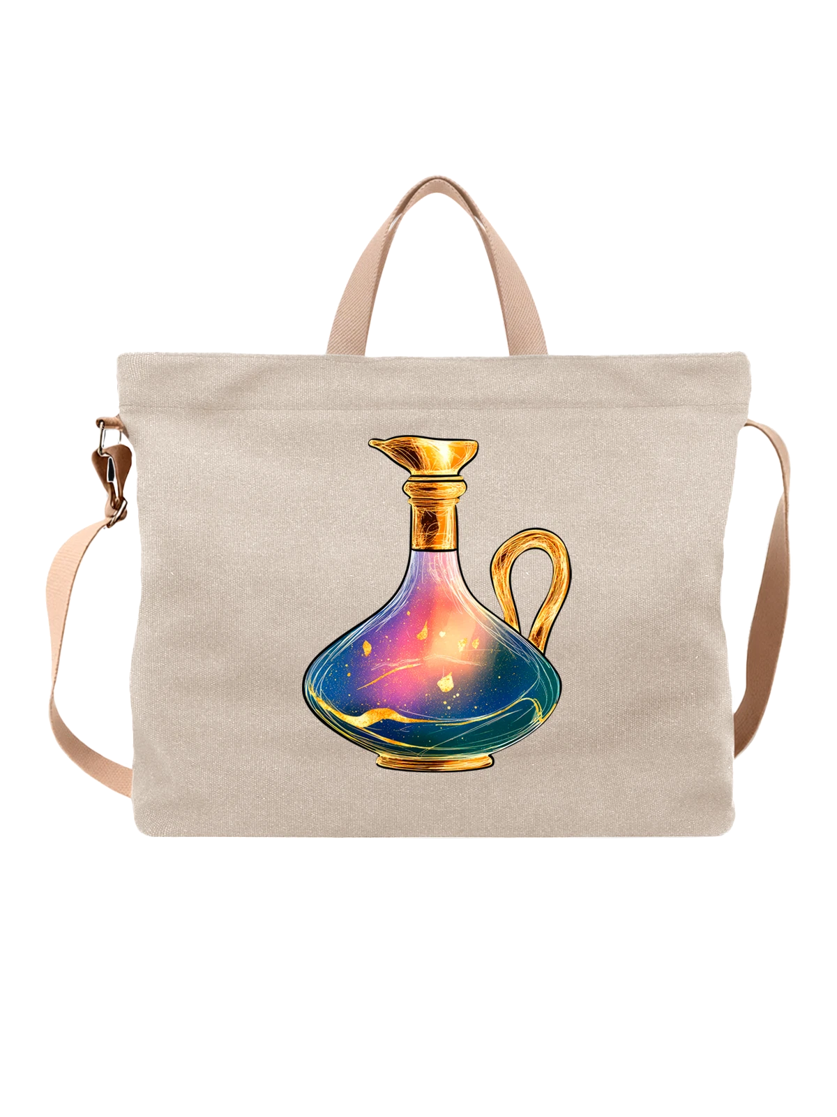 Сумка с лампой Аладдин Aladdin белая с принтом — забавный персонаж — Белая, фото 1