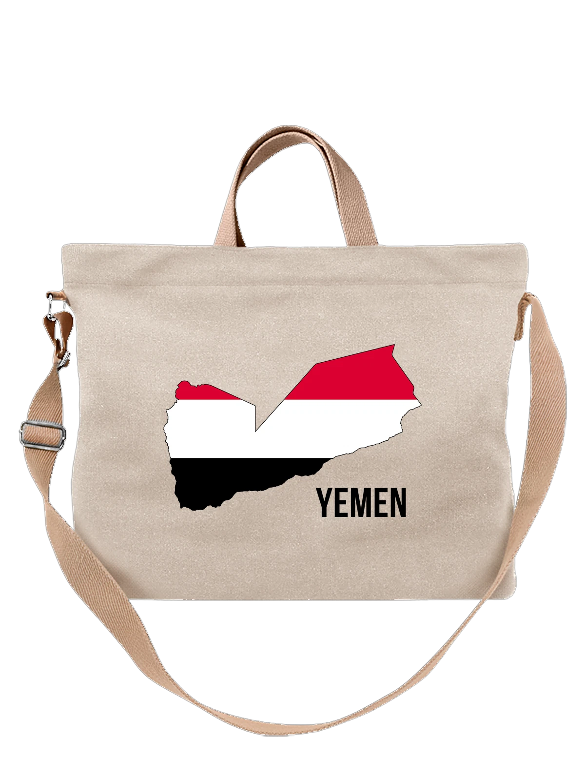 Сумка с флагом Йемена Yemen белая с принтом — национальная символика — Белая, фото 1