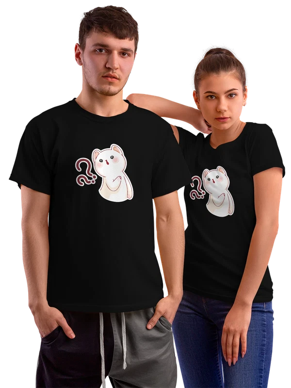 Футболка с собакой Лией и знаком вопроса — Чёрная, фото 1