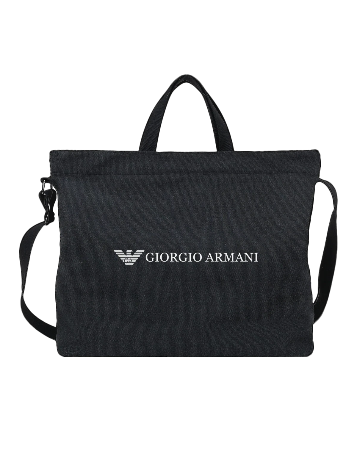 Сумка Armani чёрная с принтом — монохромный принт — Чёрная, фото 1