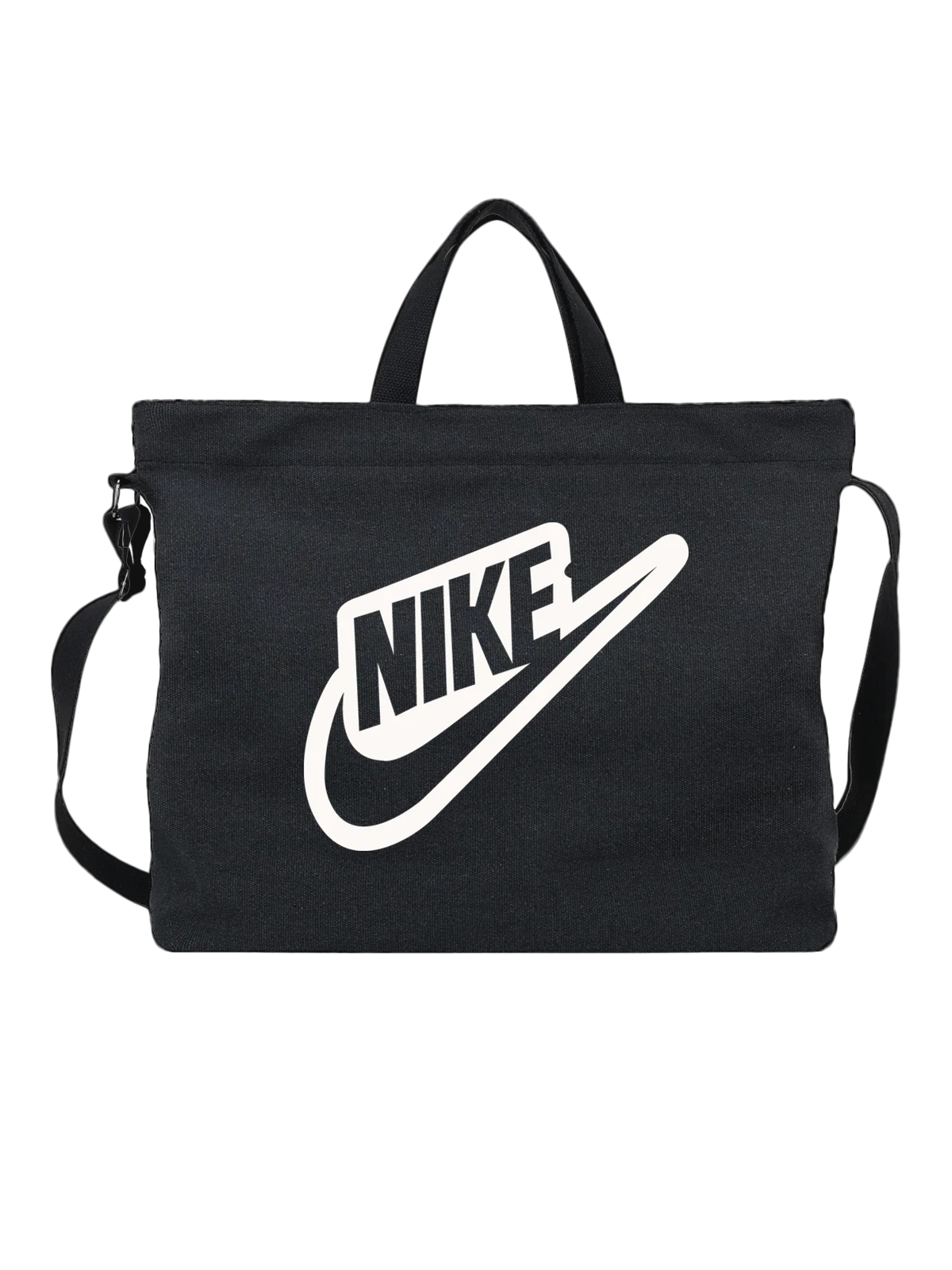 Сумка Nike чёрная с принтом — трехмерная типографика — Чёрная, фото 1