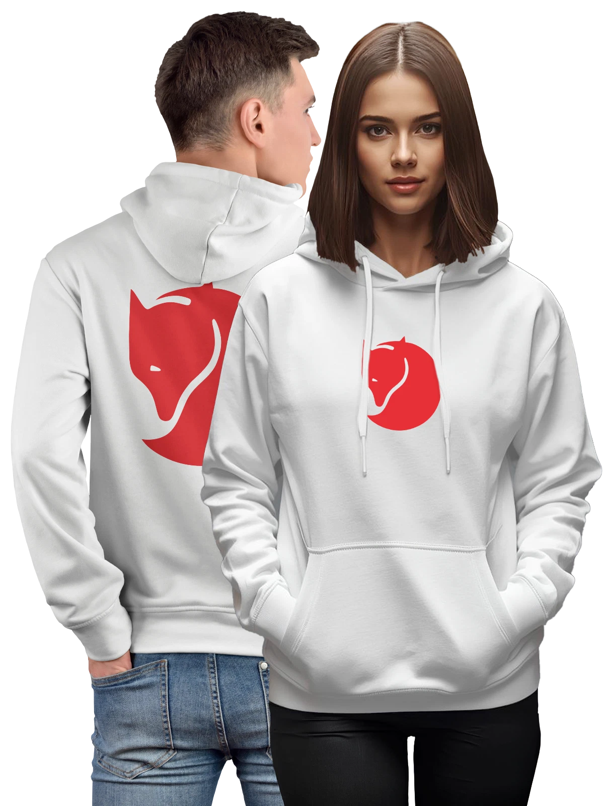 Худи Fjallraven белое с принтом — походы и природа — Белая, фото 1