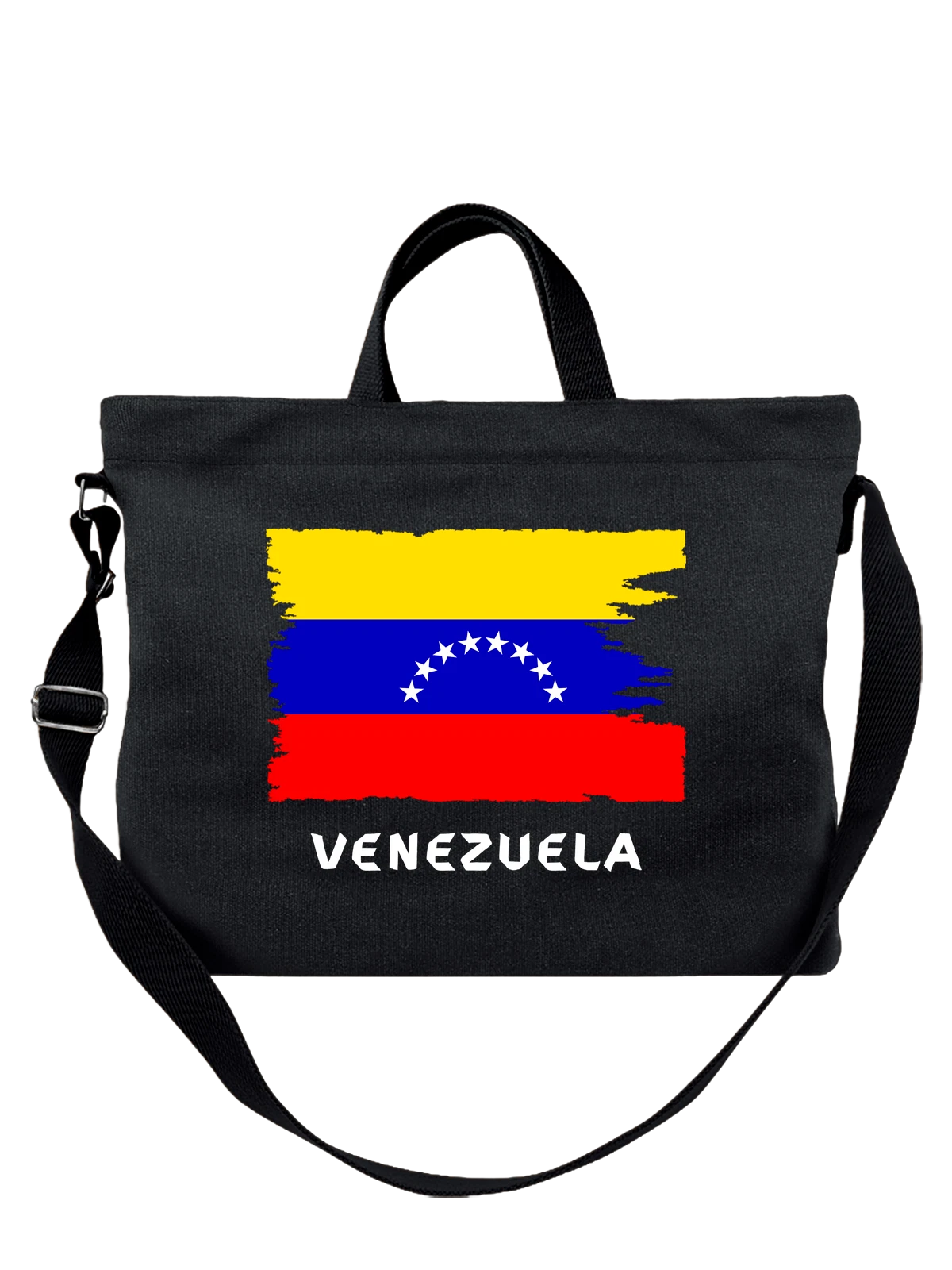 Сумка с флагом Венесуэлы Venezuela чёрная с принтом — национальная символика — Чёрная, фото 1