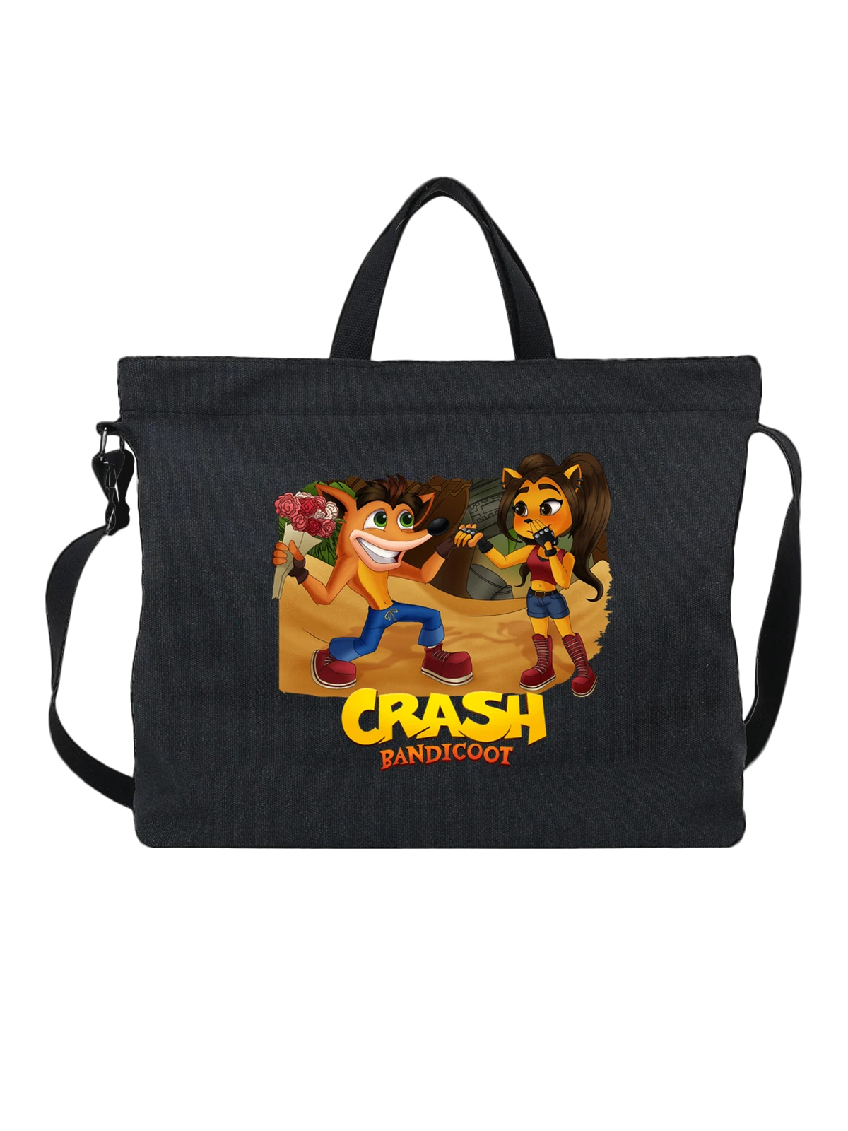 Сумка Crash bandicoot чёрная с принтом — ностальгия 90-х — Чёрная, фото 1