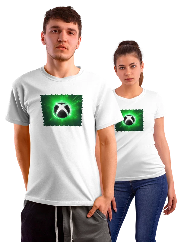Футболка Логотип Xbox в зеленом цвете — Белая, фото 1