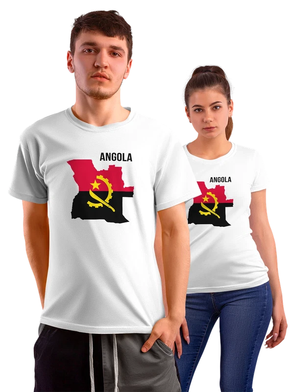 Футболка с флагом Анголы Angola — Белая, фото 1