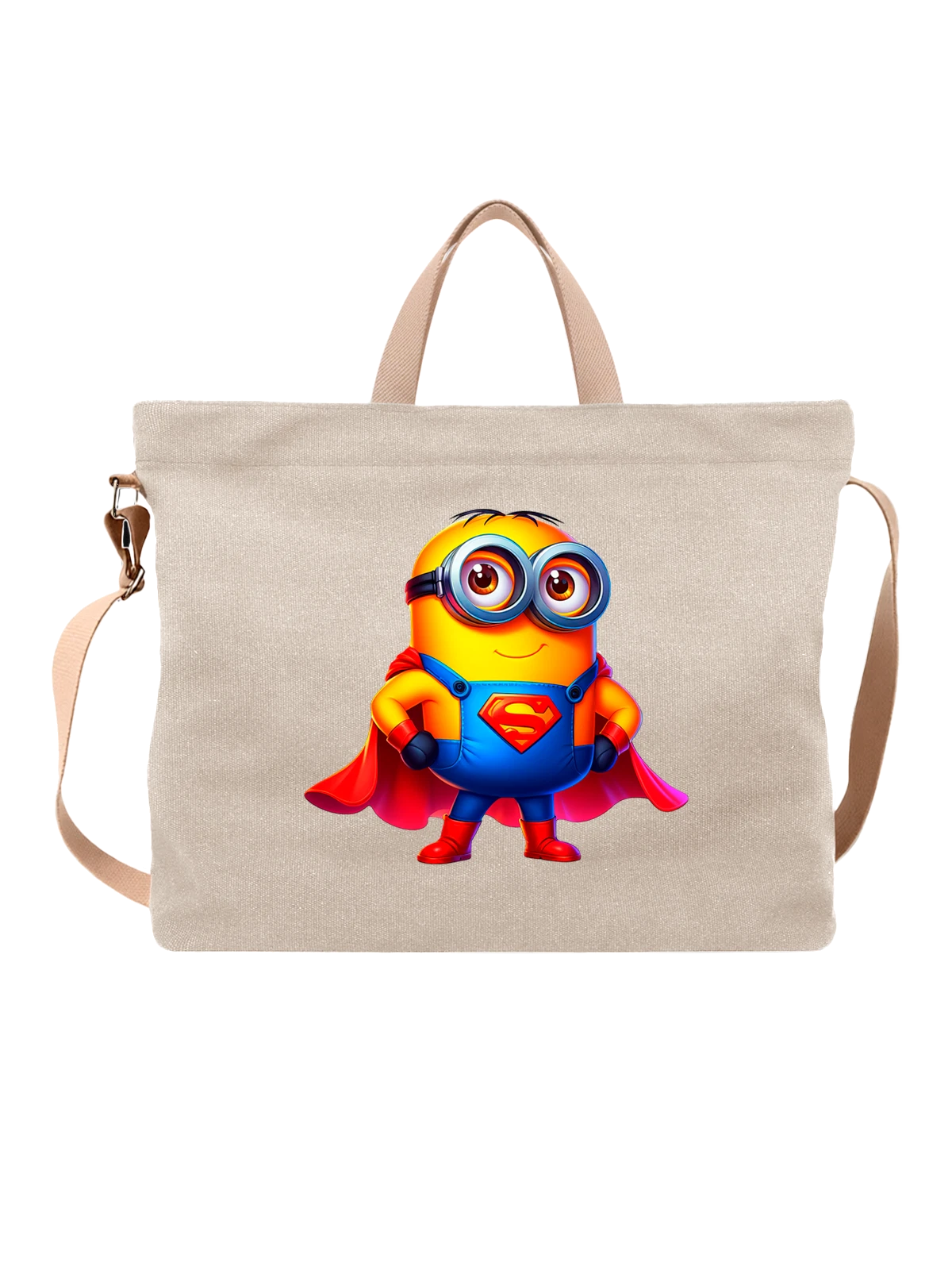 Сумка Миньон Minion Супермен Superman белая с принтом — подарок любителю комиксов — Белая, фото 1