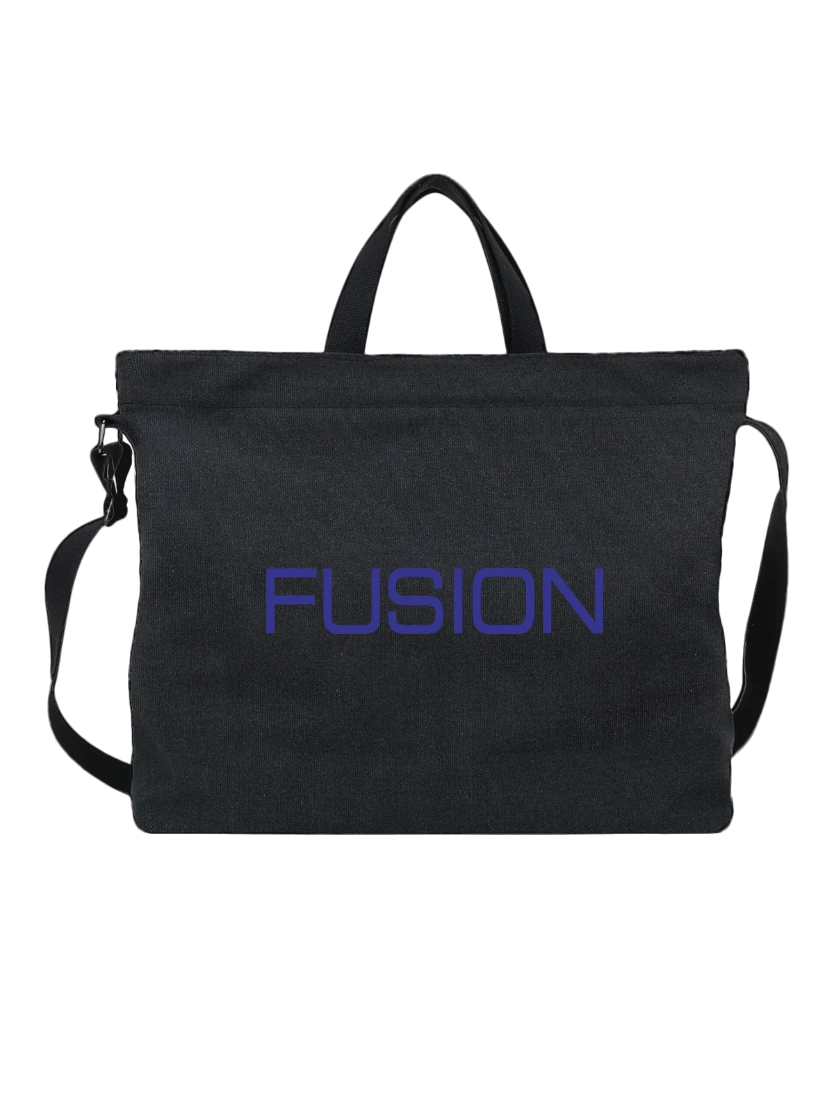 Сумка Fusion чёрная с принтом — современная айдентика — Чёрная, фото 1