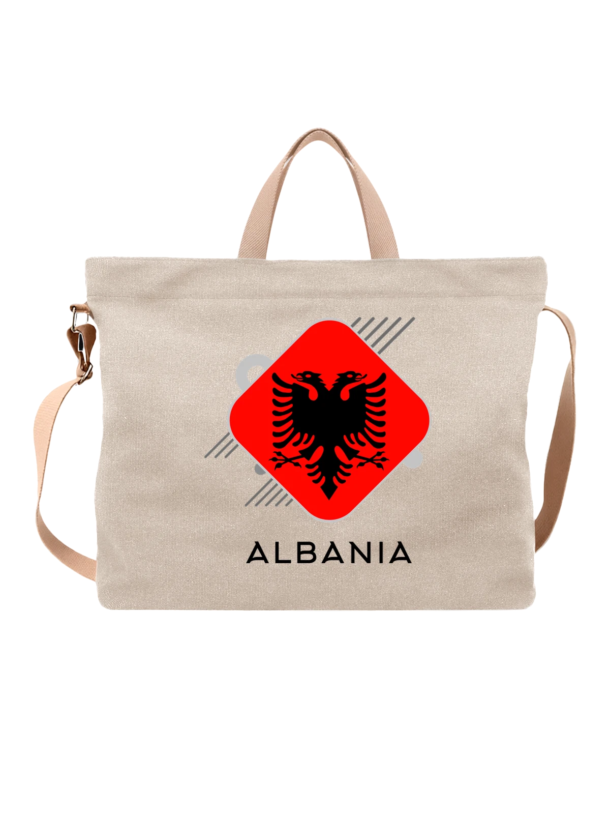 Сумка Флаг Албании Albania белая с принтом — национальная символика — Белая, фото 1