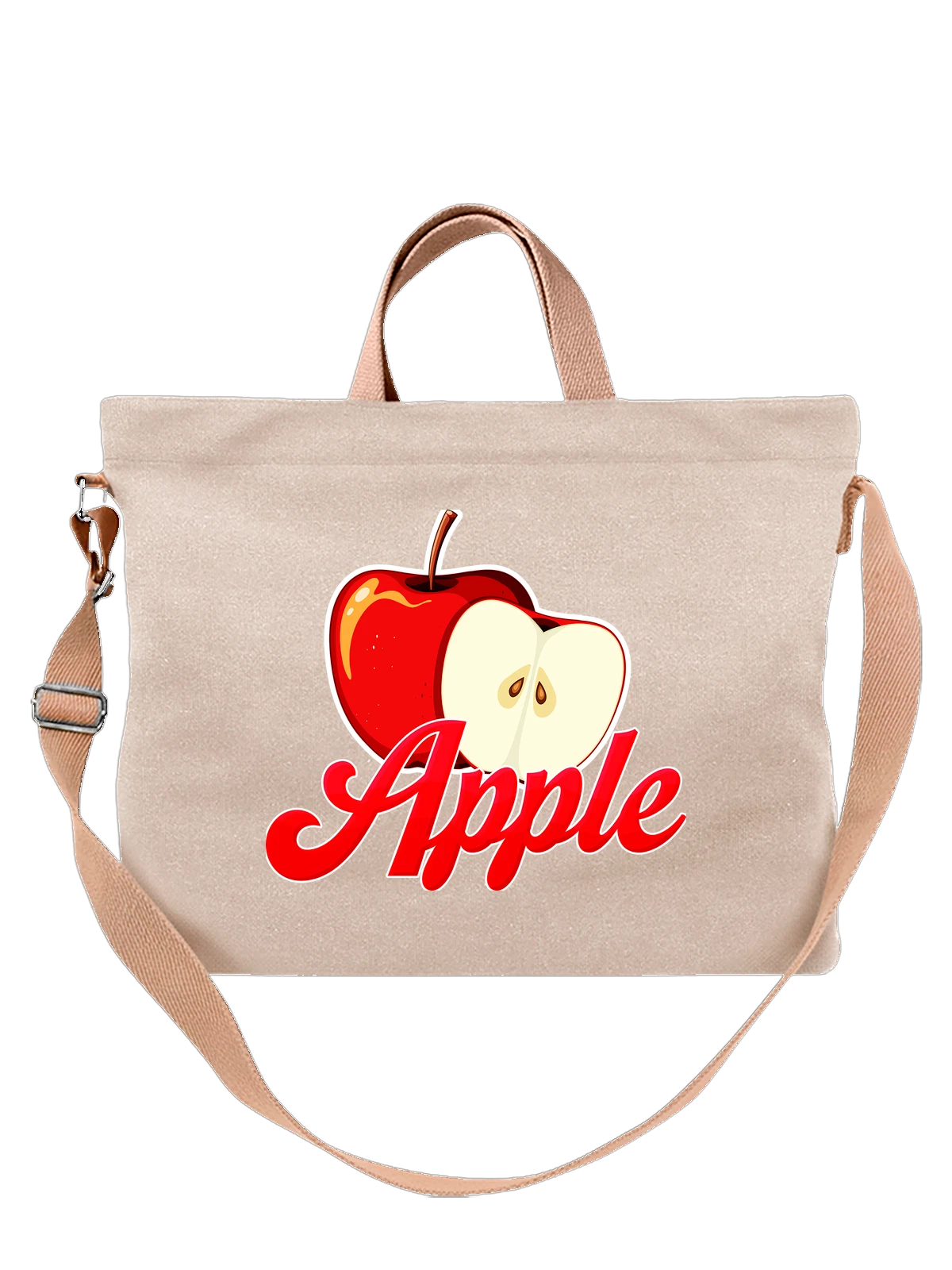Сумка с яблоком apple белая с принтом — натуральные продукты — Белая, фото 1