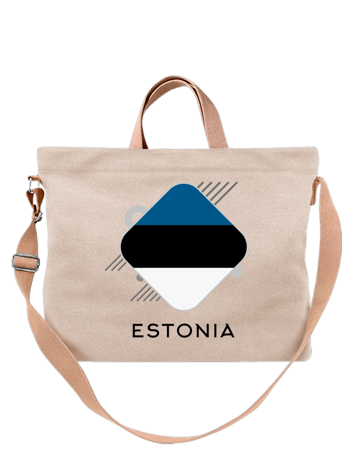 Сумка Флаг Эстонии Estonia белая с принтом — национальная символика — Белая, фото 1