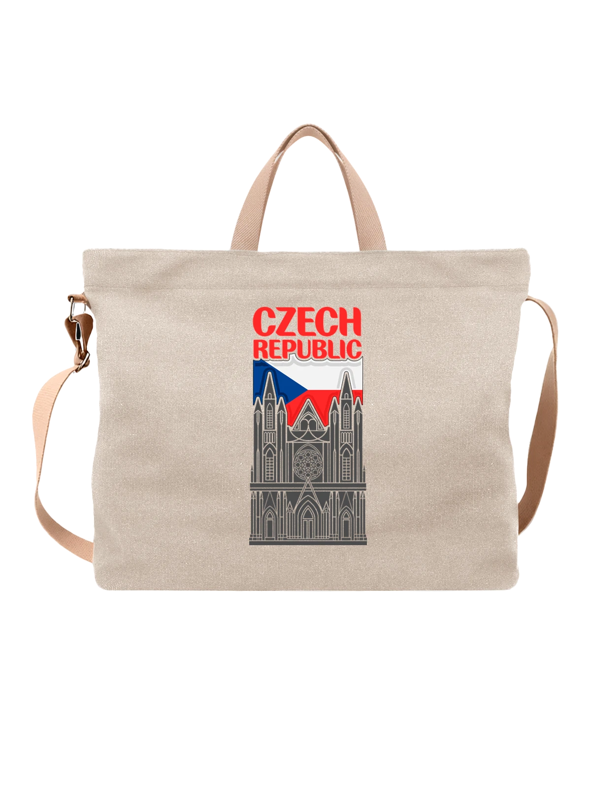 Сумка с флагом Чехии Czech белая с принтом — национальная символика — Белая, фото 1