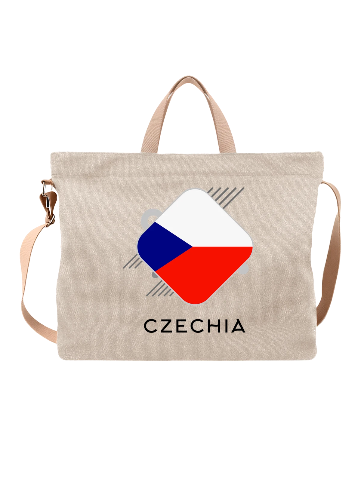 Сумка Флаг Чехии Czechia белая с принтом — национальная символика — Белая, фото 1