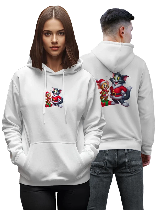 Худи Том и Джерри Tom and Jerry Новый год — Белая, фото 1