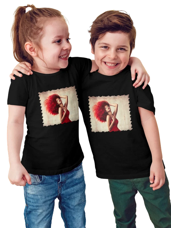 Футболка Девушка Red haired girls — Чёрная, фото 1