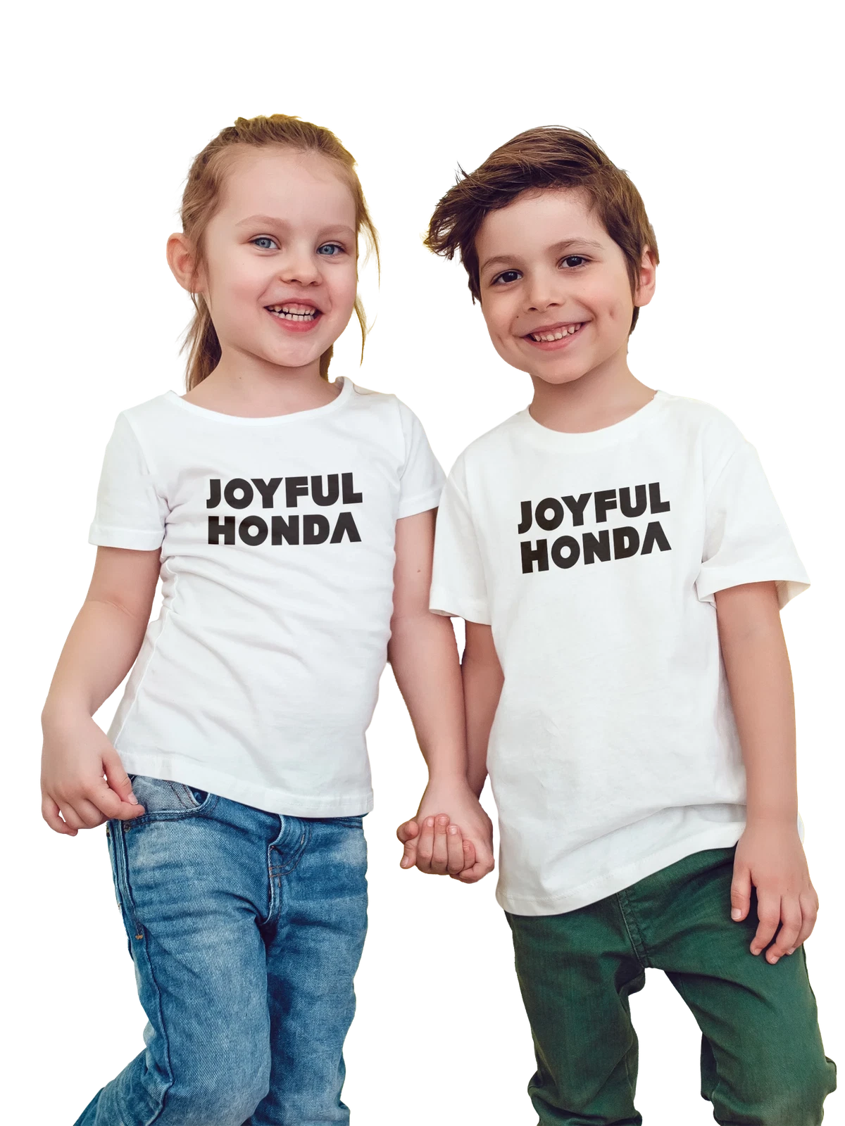Футболка детская Honda белая с принтом — корпоративный вордмарк — Белая, фото 1