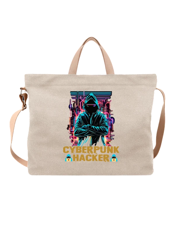 Сумка с хакером cyberpunk hacker — Белая, фото 1