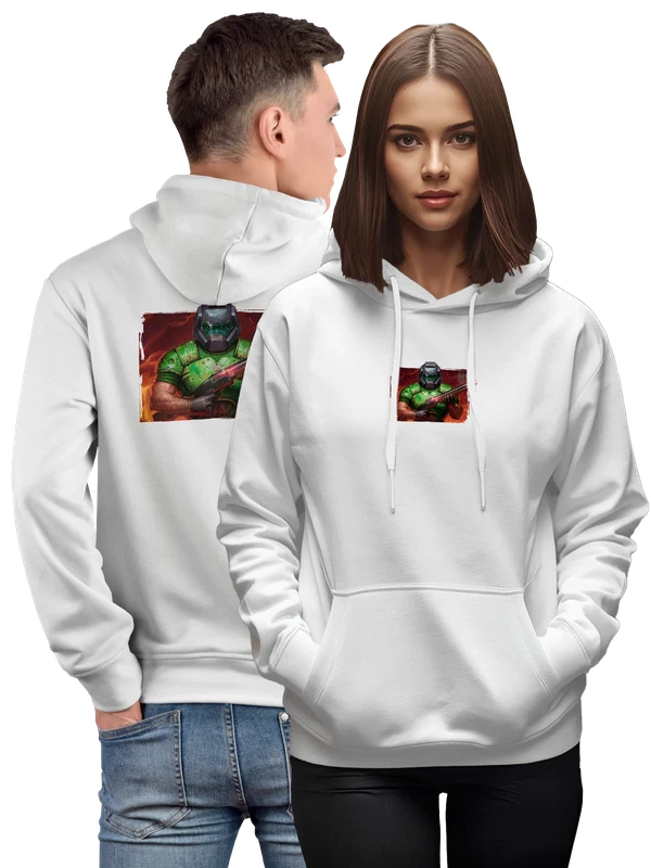 Худи игра Doom Дум — Белая, фото 1