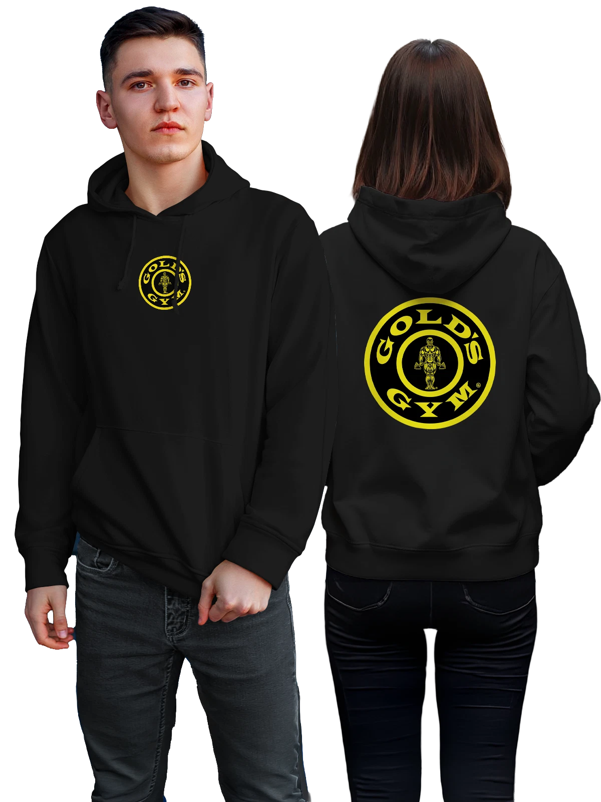Худи Golds Gym чёрное с принтом — бодибилдинг и тяжелая атлетика — Чёрная, фото 1
