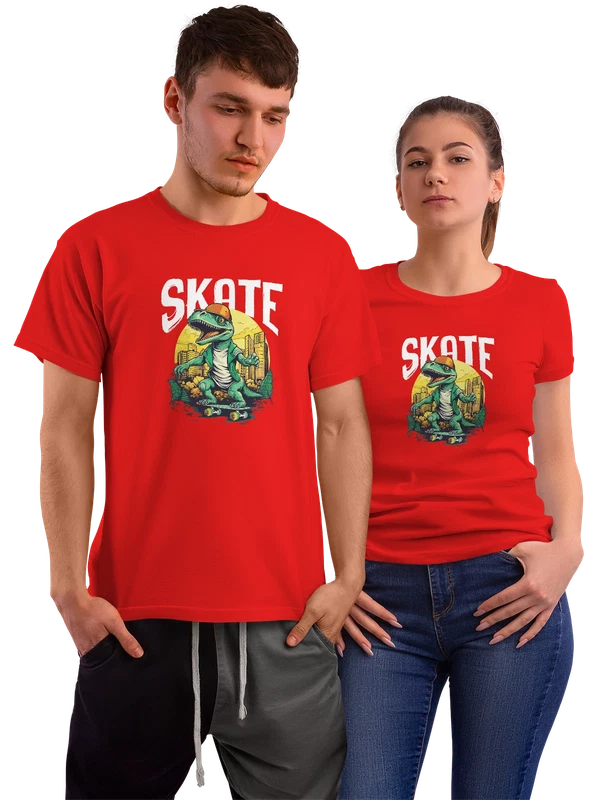 Футболка динозавр skate — Красная, фото 1
