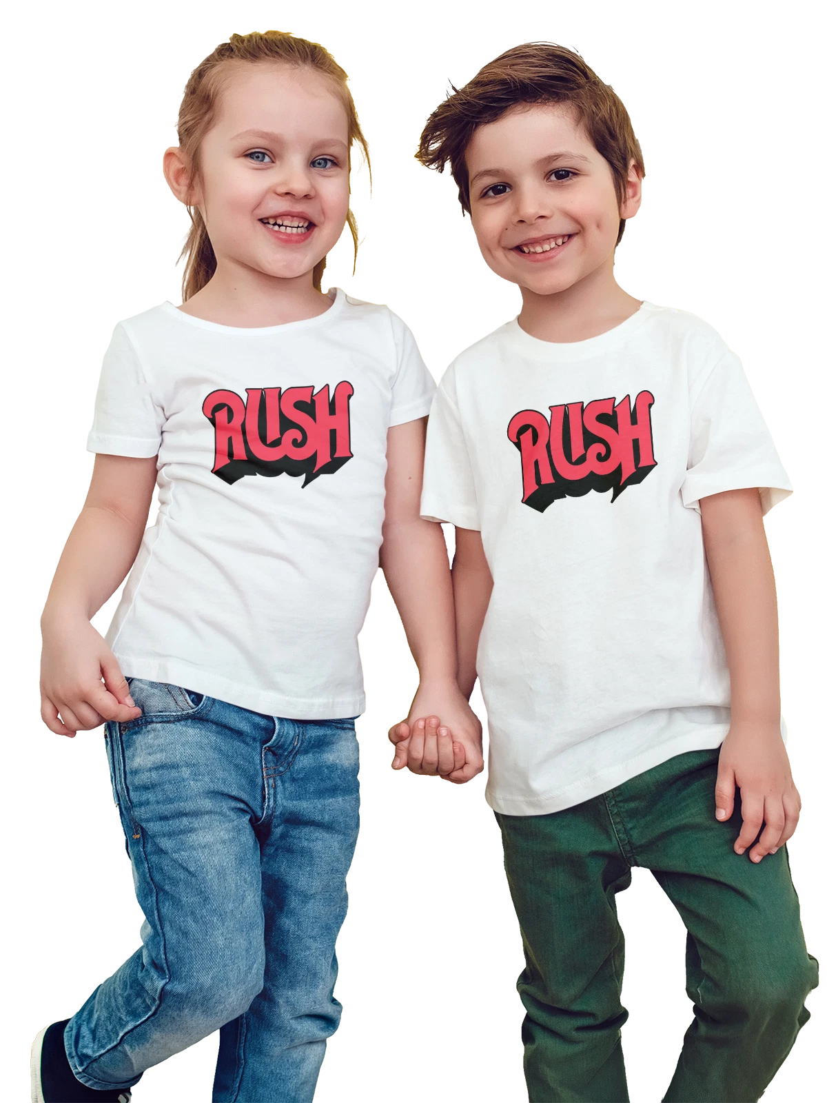 Футболка детская Rush белая с принтом — принт для меломана — Белая, фото 1