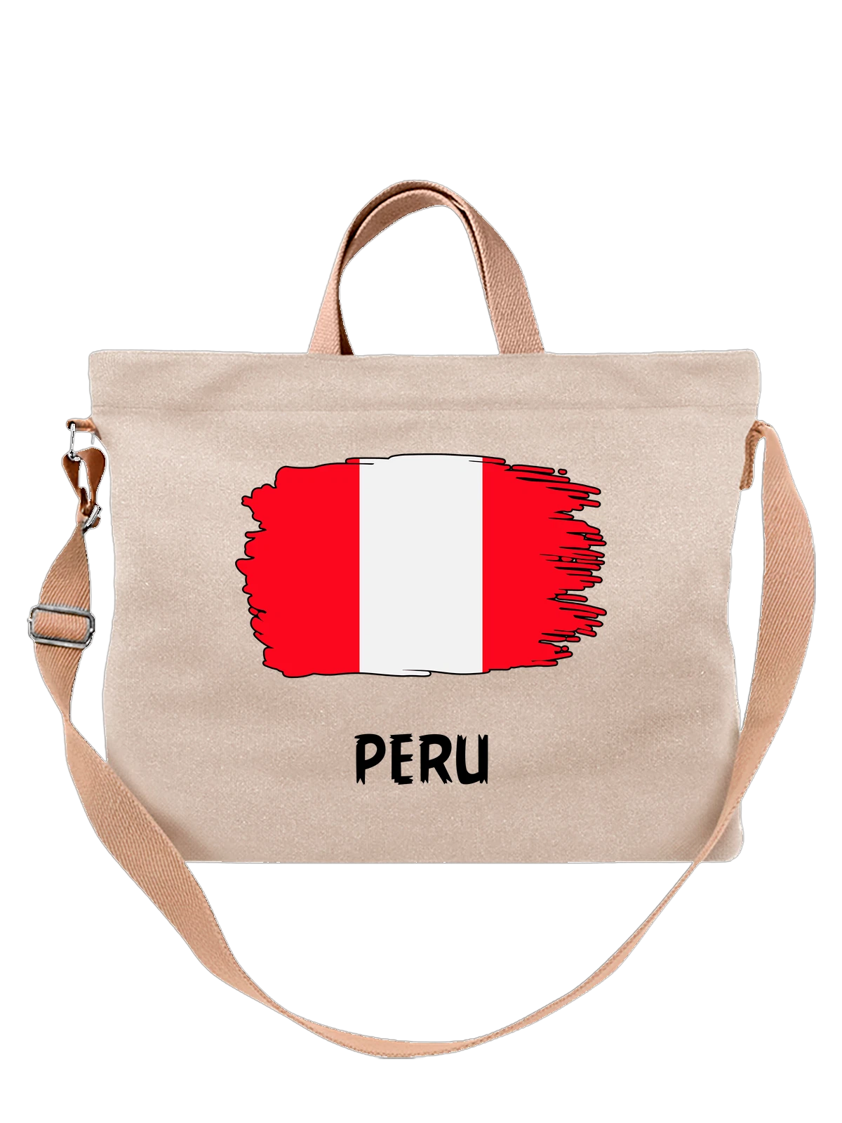Сумка с флагом Перу Peru белая с принтом — национальная символика — Белая, фото 1