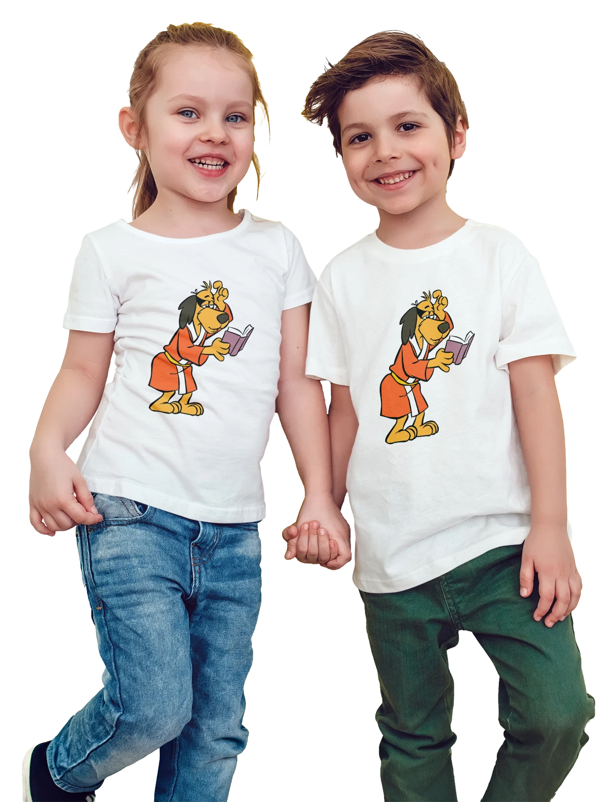 Футболка детская Hong Kong Phooey белая с принтом — кинология — Белая, фото 1