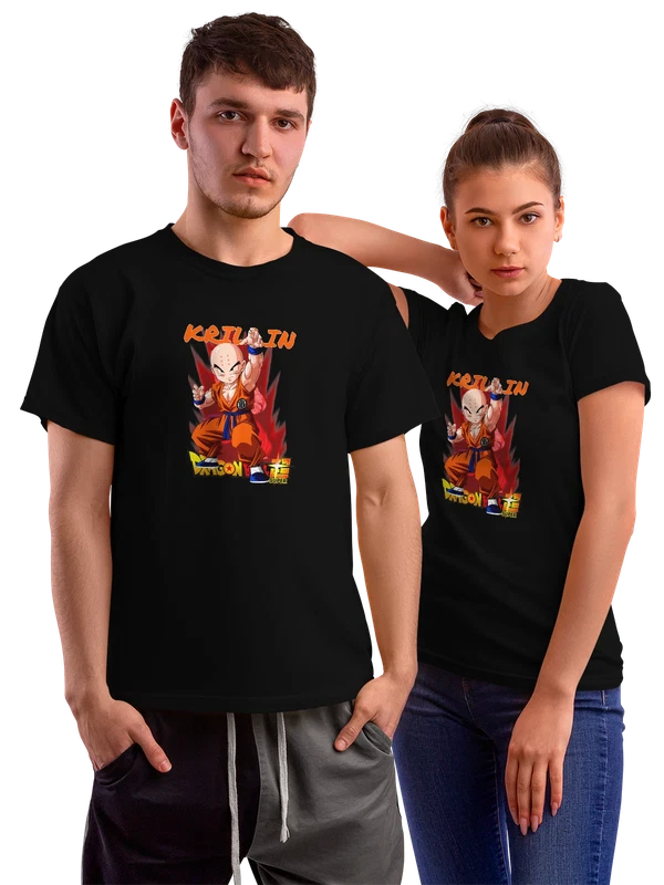 Футболка Криллин Dragon Ball Super в боевой стойке — Чёрная, фото 1