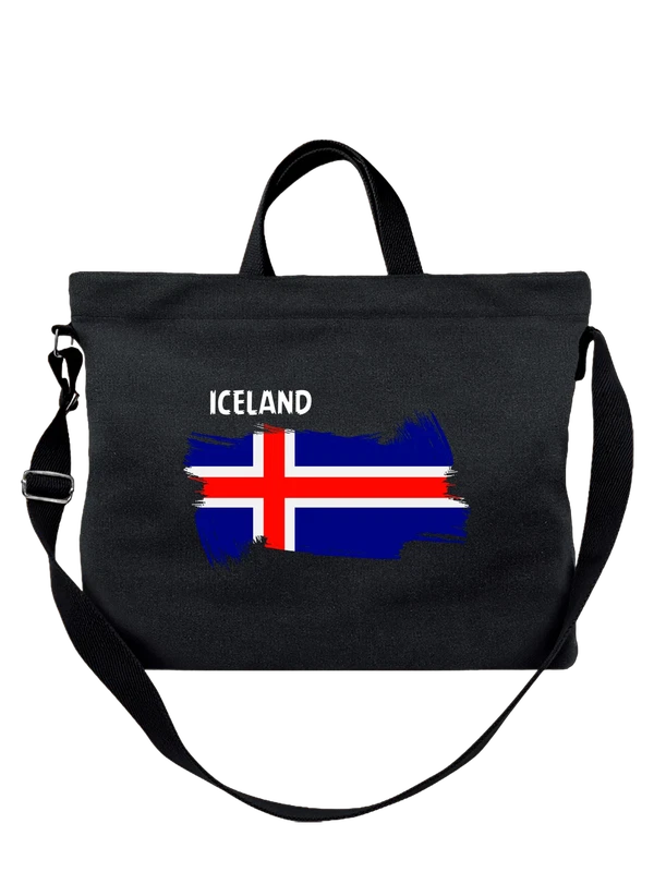Сумка флаг Исландии Iceland — Чёрная, фото 1