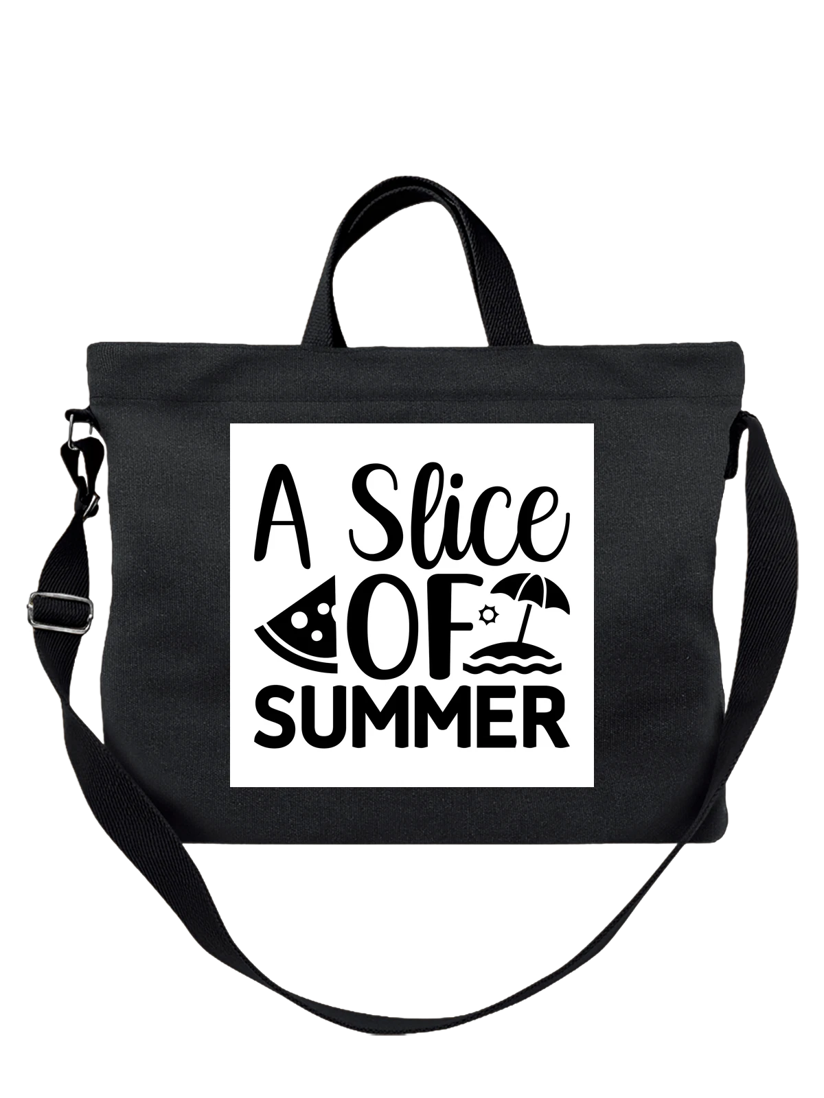 Сумка A Slice Of Summer с арбузом и зонтом чёрная с принтом — солнце — Чёрная, фото 1