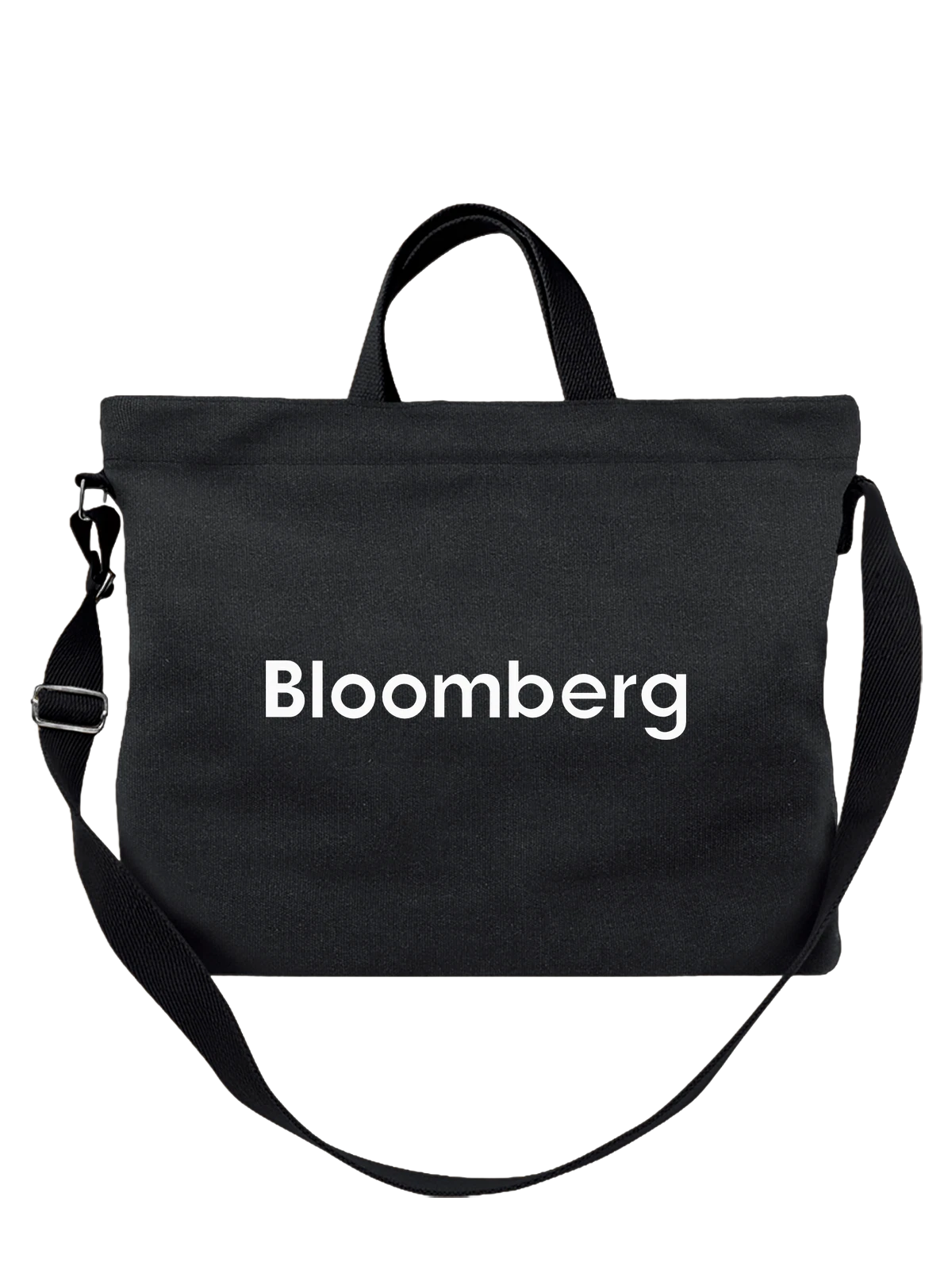 Сумка Bloomberg чёрная с принтом — бизнес-телевидение — Чёрная, фото 1