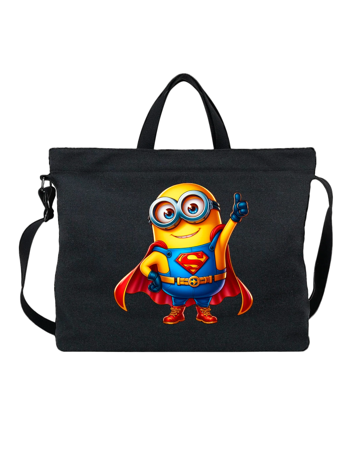 Сумка Миньон Minion Супермен Superman чёрная с принтом — подарок любителю комиксов — Чёрная, фото 1