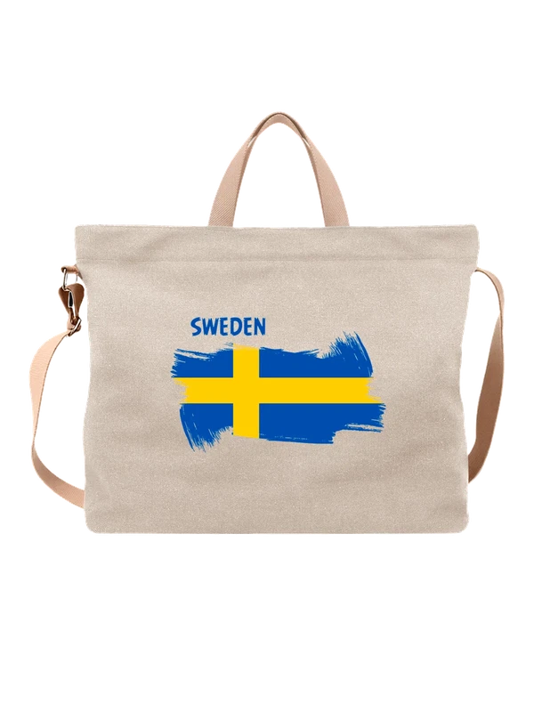 Сумка флаг Швеции Sweden — Белая, фото 1