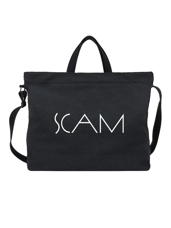 Сумка надпись scam скам — Чёрная, фото 1