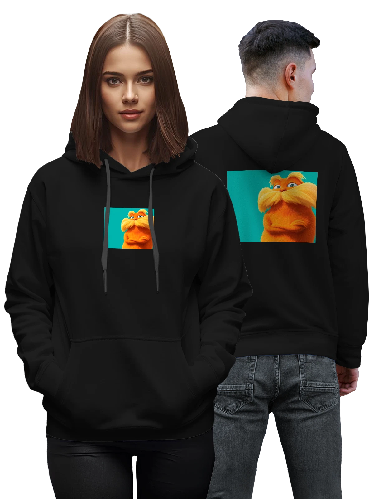 Худи Мультик Lorax чёрное с принтом — мультфильм — Чёрная, фото 1