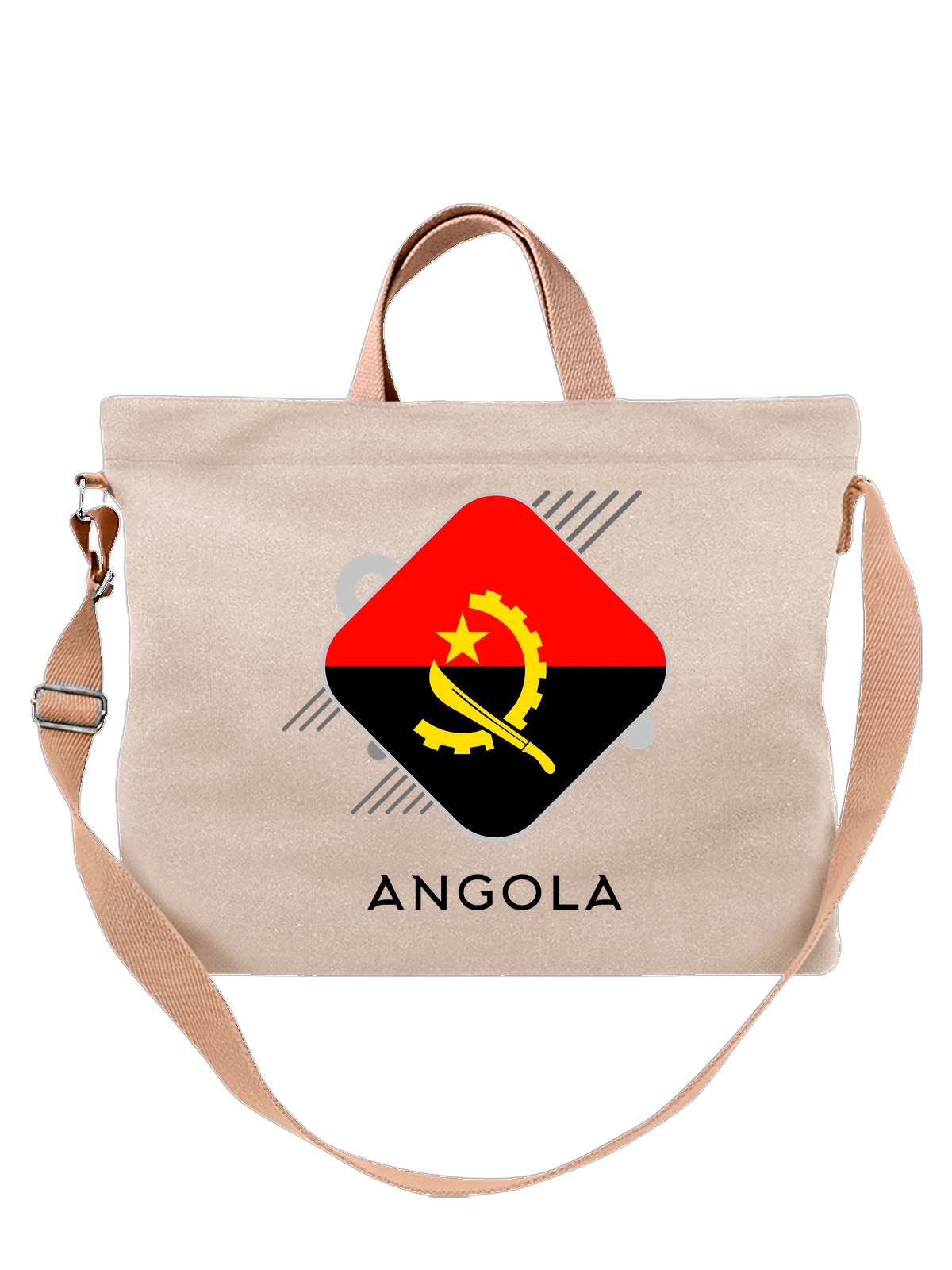 Сумка Флаг Анголы Angola белая с принтом — национальная символика — Белая, фото 1