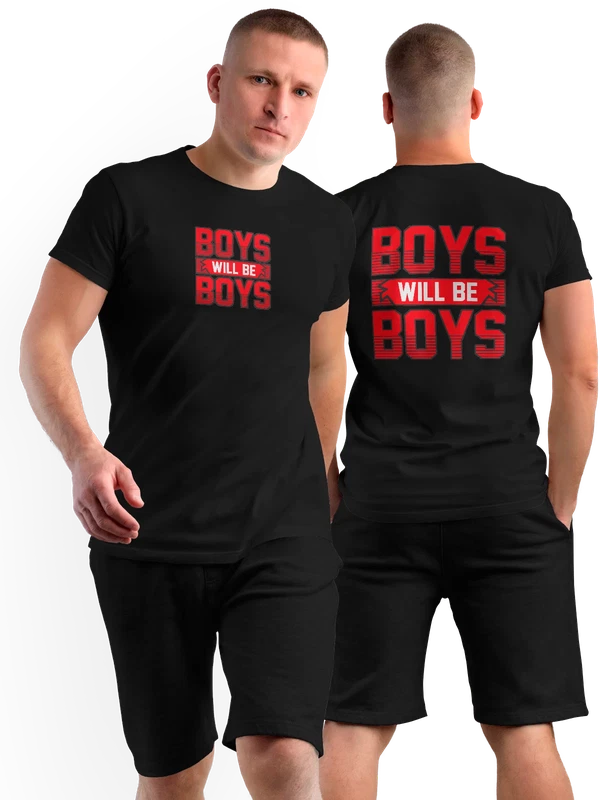 Футболка с надписью boys — Чёрная, фото 1