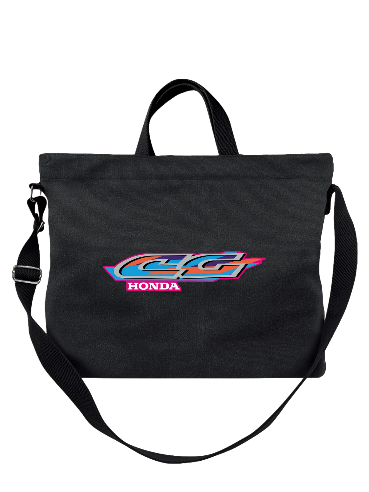 Сумка Honda чёрная с принтом — контрастный принт — Чёрная, фото 1