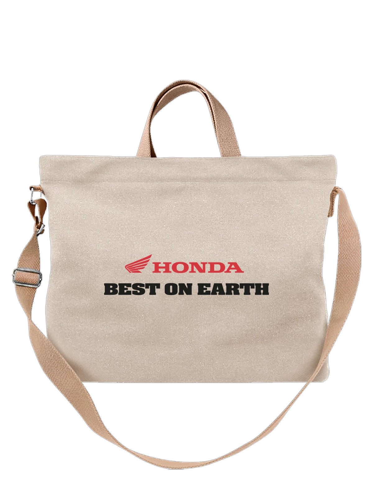 Сумка Honda белая с принтом — контрастный принт — Белая, фото 1